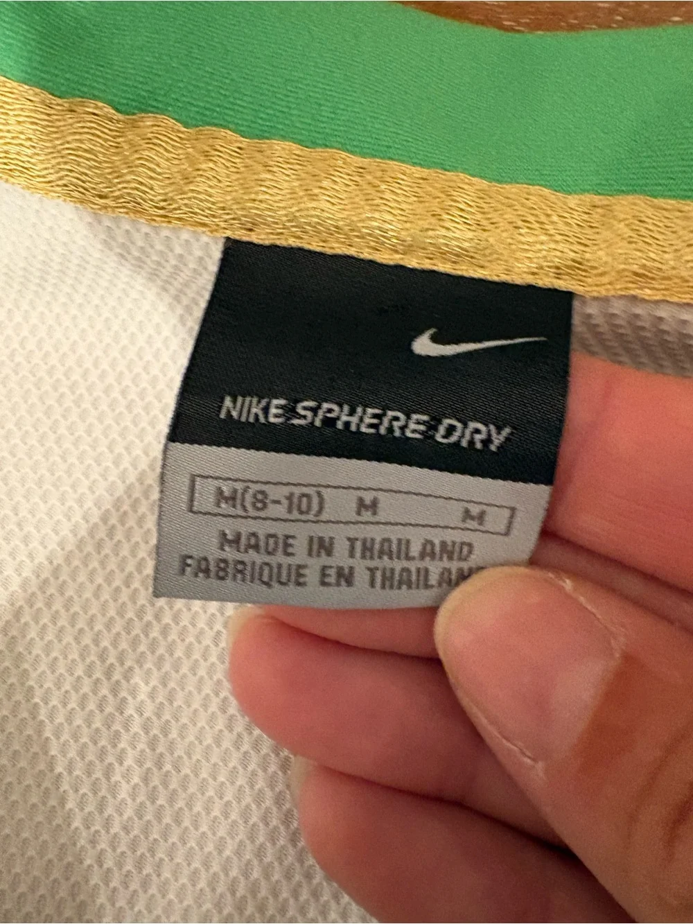 Women’s Nike Vintage Notch Neck Polo with Green Trim- Medium